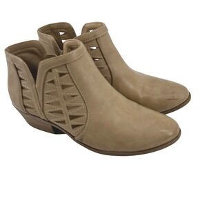 Marco Republic Women Tan Cutout Side Zipper Ankle Booties Size 7